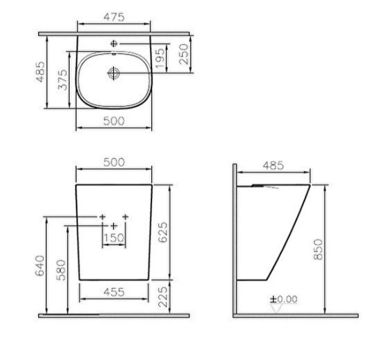 Image de Frame Monobloc Lavabo (Noir)