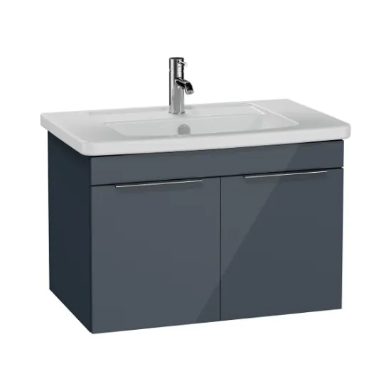 Image de Quadrum Meuble Lavabo 80 cm (Gris brillant)