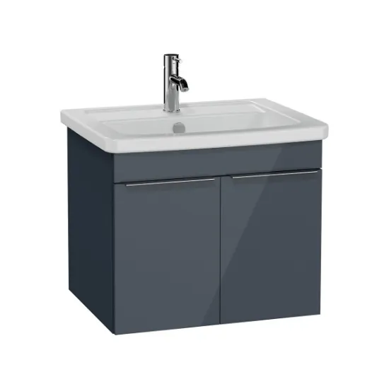 Image de Quadrum Meuble Lavabo 65 (Gris brillant)