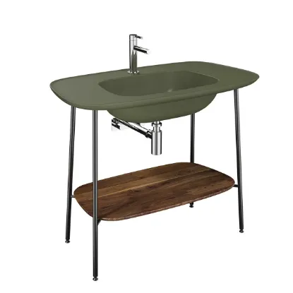 Image de Plural Meuble Lavabo 100 (Vert mousse mat) 