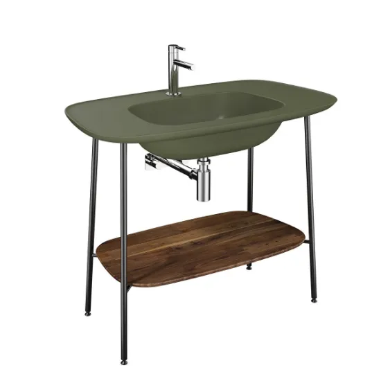 Image de Plural Meuble Lavabo 100 (Vert mousse mat) 