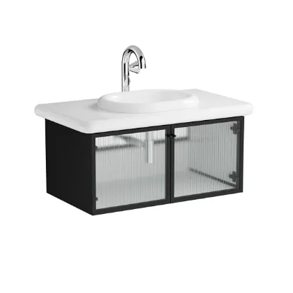 Image de Liquid Meuble Lavabo 100 (Verre cannelé)