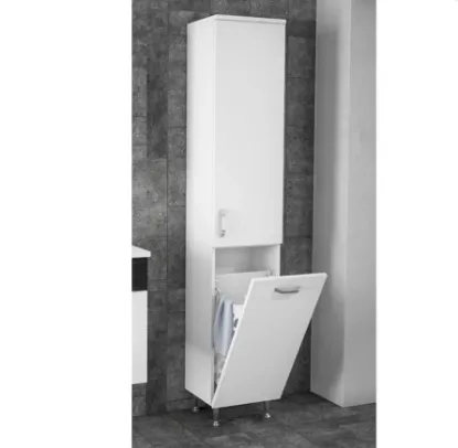 Image de Orka Duru 35 cm Banyo Boy Kirli Sepetli Çamaşır Dolabı, Beyaz