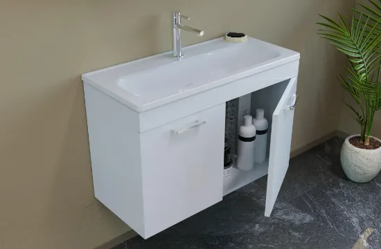 Image de Orka Bafa 60 cm Banyo Dolabı Takımı, Beyaz