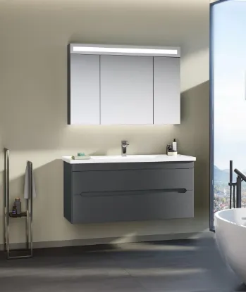 Image de Orka Varna 100 Cm Mat Antrasit Banyo Dolabı Takımı