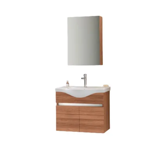 Image de Orka Dinar 65 cm Banyo Dolabı Takımı, Teak