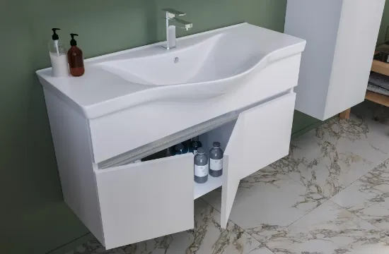 Image de Orka Dinar 100 cm Banyo Dolabı Takımı, Beyaz