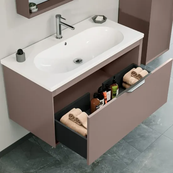 Image de Orka Clay 100 cm Banyo Dolabı Takımı, Toprak