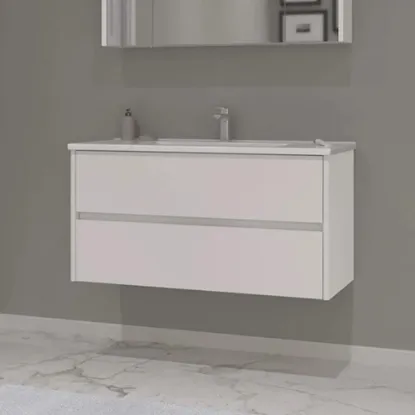 Image de Orka Side 85 cm Çekmeceli Beyaz Banyo Dolabı Alt Modül Lavabo