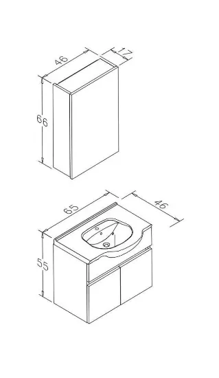 Image de Orka Dinar 65 cm Banyo Dolabı Takımı, Teak