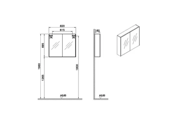 Image de Basis Meuble à miroir 80 (Gris chrome)