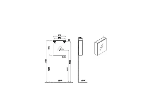 Image de Core Meuble à miroir 60 (Bleu marine mat)