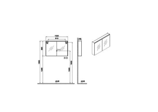 Image de Core Meuble à miroir 100 (Gris chrome)