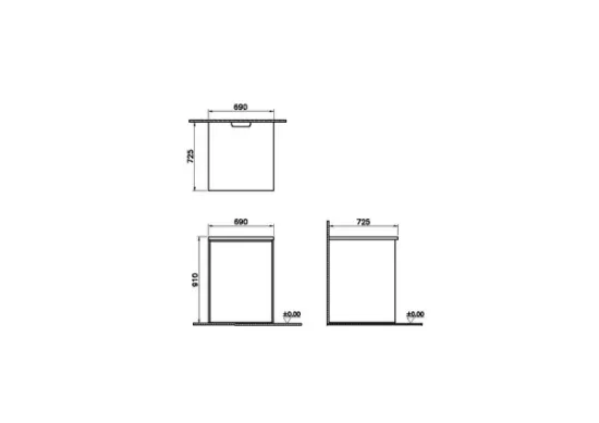 Image de Meuble demi-colonne pour lave-linge 70 (Blanc brillant)