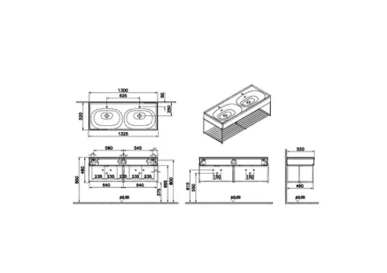 Image de Equal Meuble Lavabo 130 (Noir)