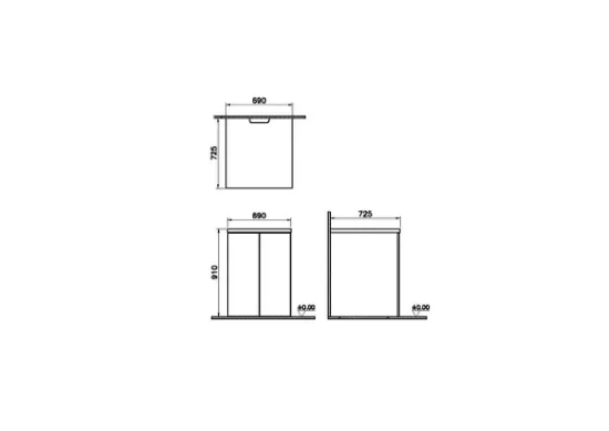 Image de Meuble couvercle machine à laver avec portes 70 (Anthracite gris brillant)