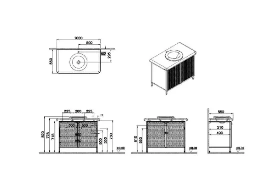 Image de Liquid Meuble Lavabo 100 (Noir)