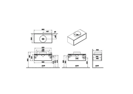 Image de Metropole Edge Meuble Lavabo 100 (Noix)