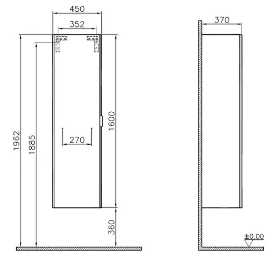 Image de Nest Trendy Armoire haute 45 (Blanc brillant)