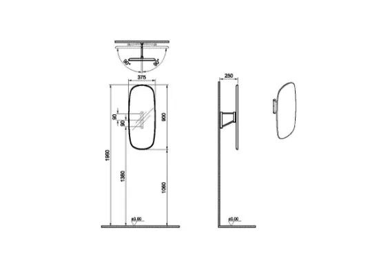 Image de Plural miroir pivotant 37 (Chêne foncé)