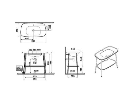 Image de Plural Meuble Lavabo 100 (Vert mousse mat) 