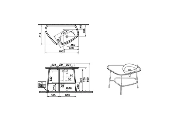 Image de Plural comptoir en céramique 100 (Blanc mat)