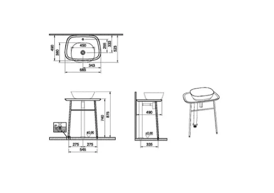 Image de Plural console en îlot haute 70 (Beige) 