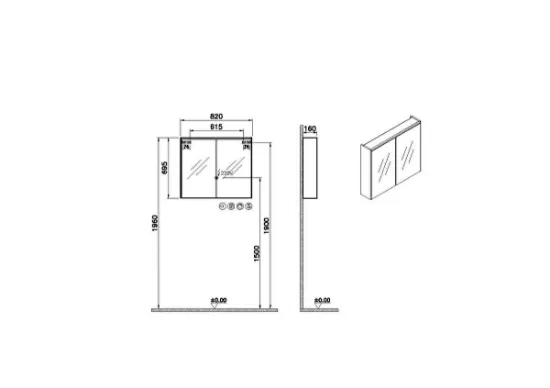 Image de Prime Meuble à miroir 80 (Gris chrome)