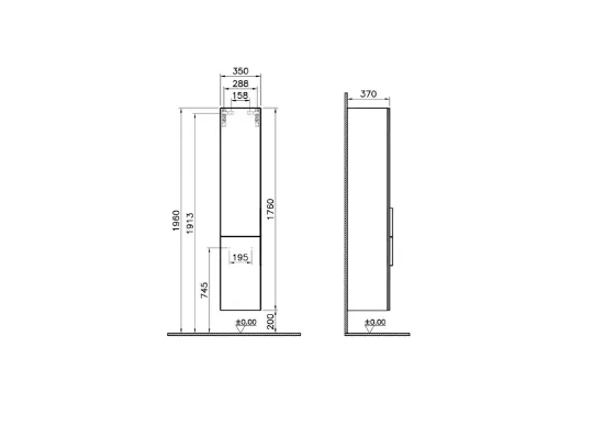 Image de Quadrum Armoire haute 35 (Blanc brillant)