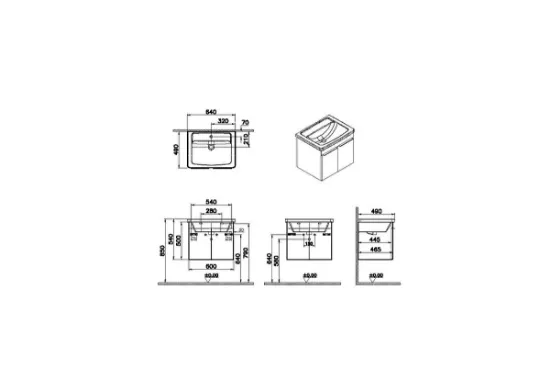 Image de Quadrum Meuble Lavabo 65 (Gris brillant)