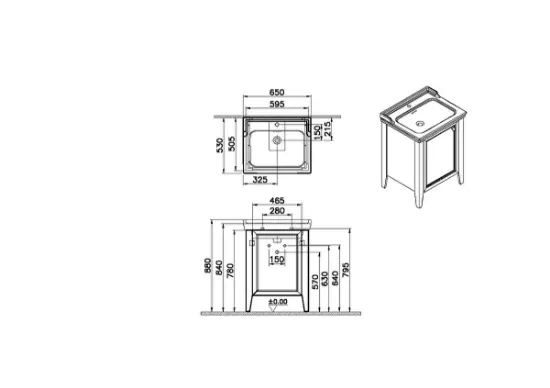 Image de Valarte Neo Meuble Lavabo 65 (Vert mélèze)