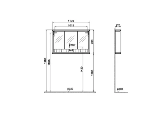 Image de Valarte Neo Meuble à miroir 120 (Vert sauge)