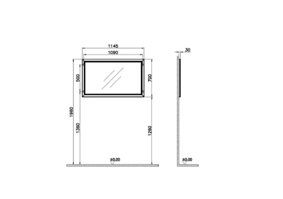 Image de Valarte miroir 120 (Gris mat)