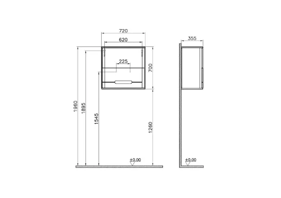 Image de Sento module supérieur 70 (Vert fjord mat)