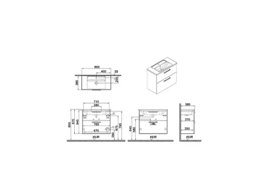 Image de Root Meuble Lavabo 80 (Beige brillant)