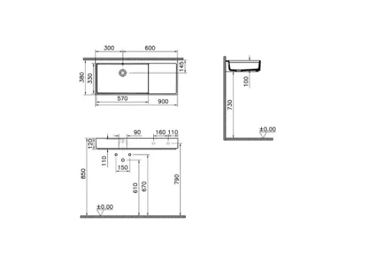 Image de ArchiPlan Lavabo 90 (Pieds en métal)