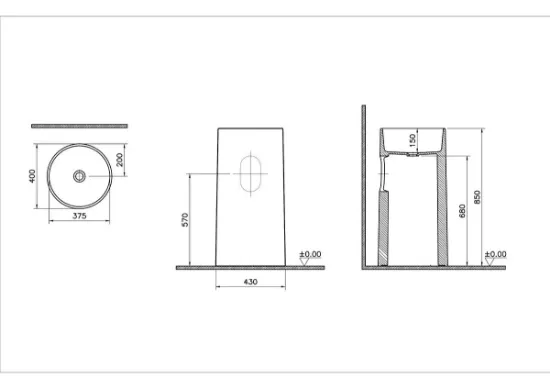 Image de Archiplan Monobloc Lavabo (Mat Terra Rosa)