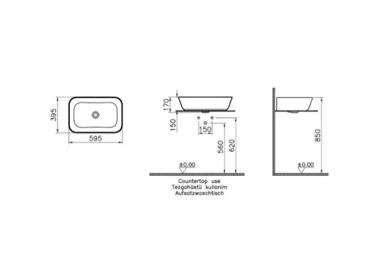 Image de Geo lavabo 60 (Noir mat)