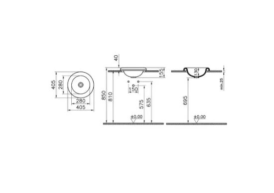 Image de Liquid lavabo encastré 40 (Blanc)