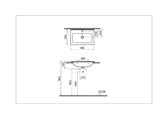 Image de Mia lavabo 60 (Blanc) 