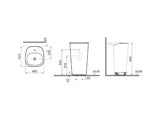 Image de Plural Monobloc lavabo (Noir mat) 