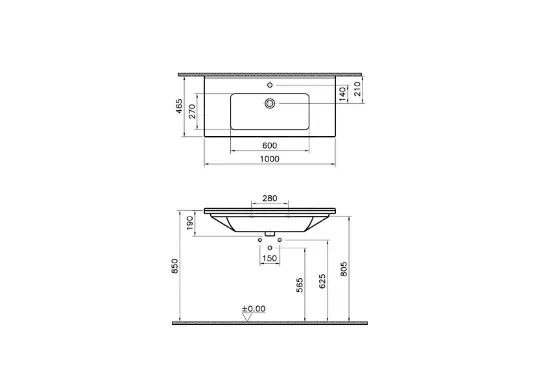 Image de S50 lavabo 100 (Blanc) 