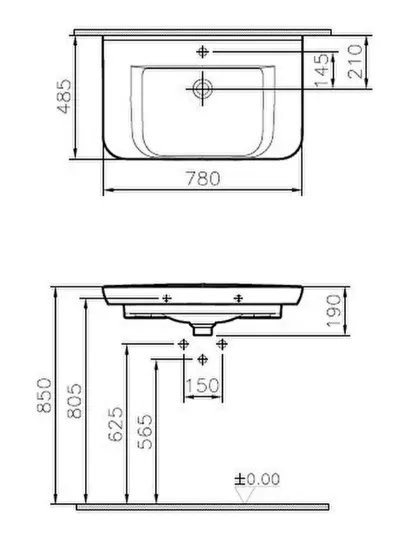 Image de Sento lavabo 80 (Blanc)