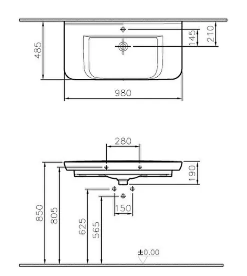 Image de Sento lavabo 100 (Blanc)