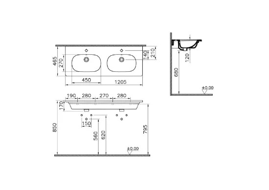 Image de Zentrum lavabo 120 (Blanc)