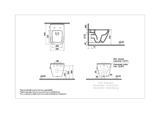 Image de Integra Square WC suspendu 55 (Blanc)