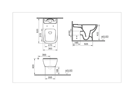 Image de Pack WC Integra Square 62 (Blanc)