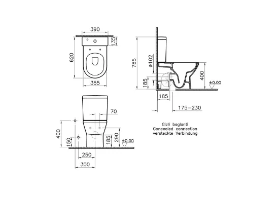 Image de Pack WC Integra 62 (Blanc) 