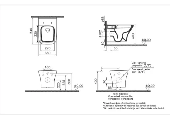 Image de Zentrum S SF W-hung WC (Blanc)