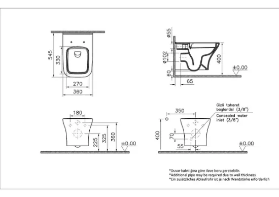 Image de Mia Square WC suspendu